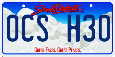 SD license plate 0CSH30