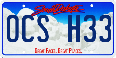 SD license plate 0CSH33