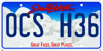 SD license plate 0CSH36