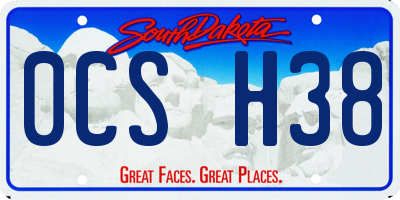 SD license plate 0CSH38