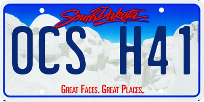SD license plate 0CSH41