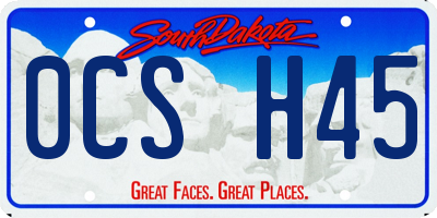 SD license plate 0CSH45