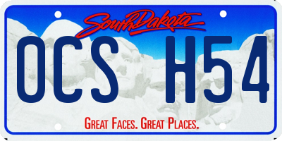 SD license plate 0CSH54