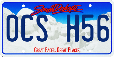 SD license plate 0CSH56