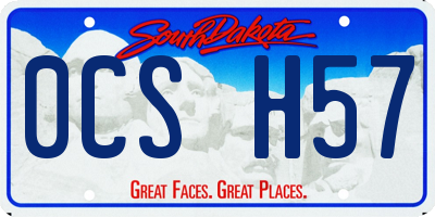 SD license plate 0CSH57