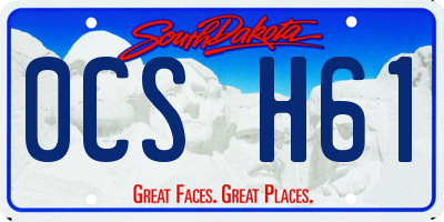 SD license plate 0CSH61