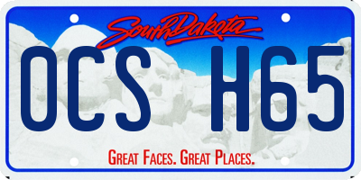 SD license plate 0CSH65