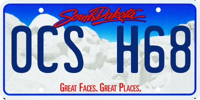 SD license plate 0CSH68