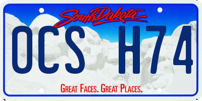 SD license plate 0CSH74