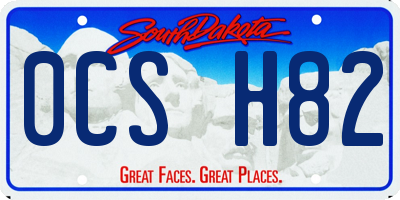 SD license plate 0CSH82
