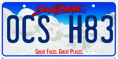 SD license plate 0CSH83