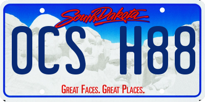 SD license plate 0CSH88