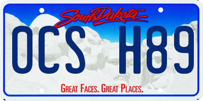 SD license plate 0CSH89