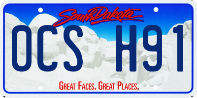 SD license plate 0CSH91