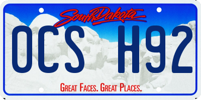 SD license plate 0CSH92
