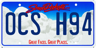 SD license plate 0CSH94