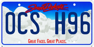SD license plate 0CSH96