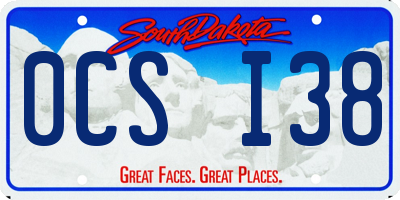 SD license plate 0CSI38