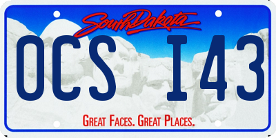 SD license plate 0CSI43