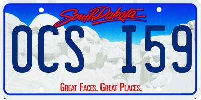 SD license plate 0CSI59