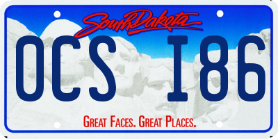 SD license plate 0CSI86