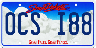 SD license plate 0CSI88