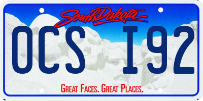 SD license plate 0CSI92