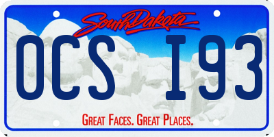 SD license plate 0CSI93