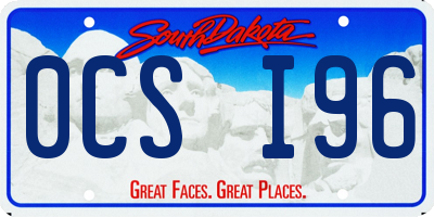 SD license plate 0CSI96