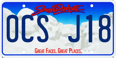 SD license plate 0CSJ18