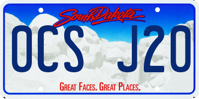 SD license plate 0CSJ20