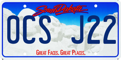 SD license plate 0CSJ22