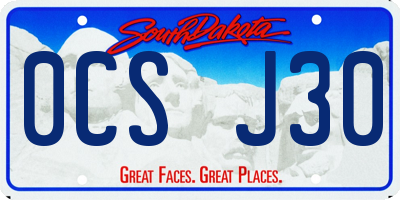 SD license plate 0CSJ30
