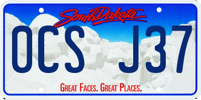 SD license plate 0CSJ37