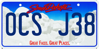 SD license plate 0CSJ38