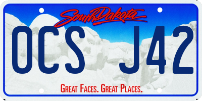 SD license plate 0CSJ42