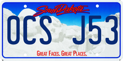 SD license plate 0CSJ53