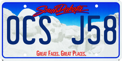 SD license plate 0CSJ58