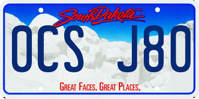 SD license plate 0CSJ80