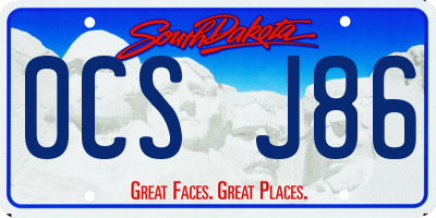 SD license plate 0CSJ86