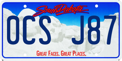 SD license plate 0CSJ87