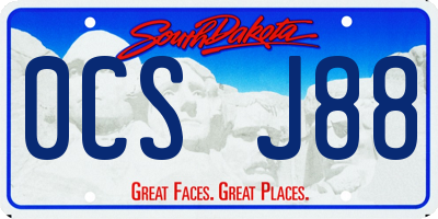 SD license plate 0CSJ88