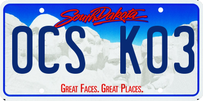 SD license plate 0CSK03