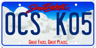 SD license plate 0CSK05