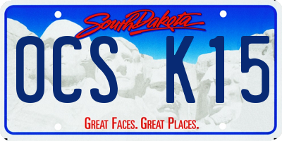 SD license plate 0CSK15