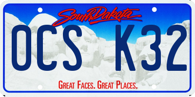 SD license plate 0CSK32