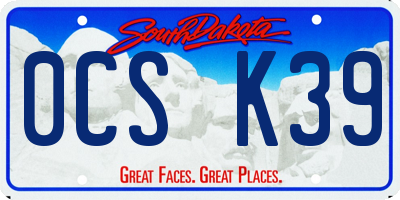 SD license plate 0CSK39