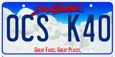 SD license plate 0CSK40