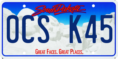 SD license plate 0CSK45