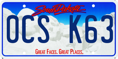 SD license plate 0CSK63